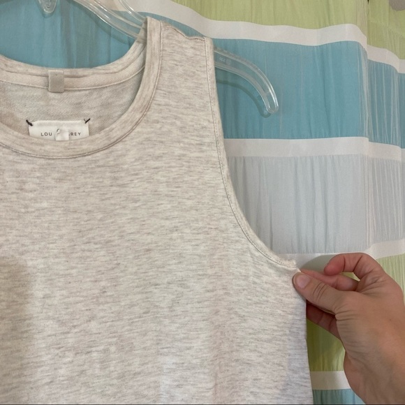 Lou & Grey Sleeveless Heathered Cream Dress Sz Small - Picture 6 of 7